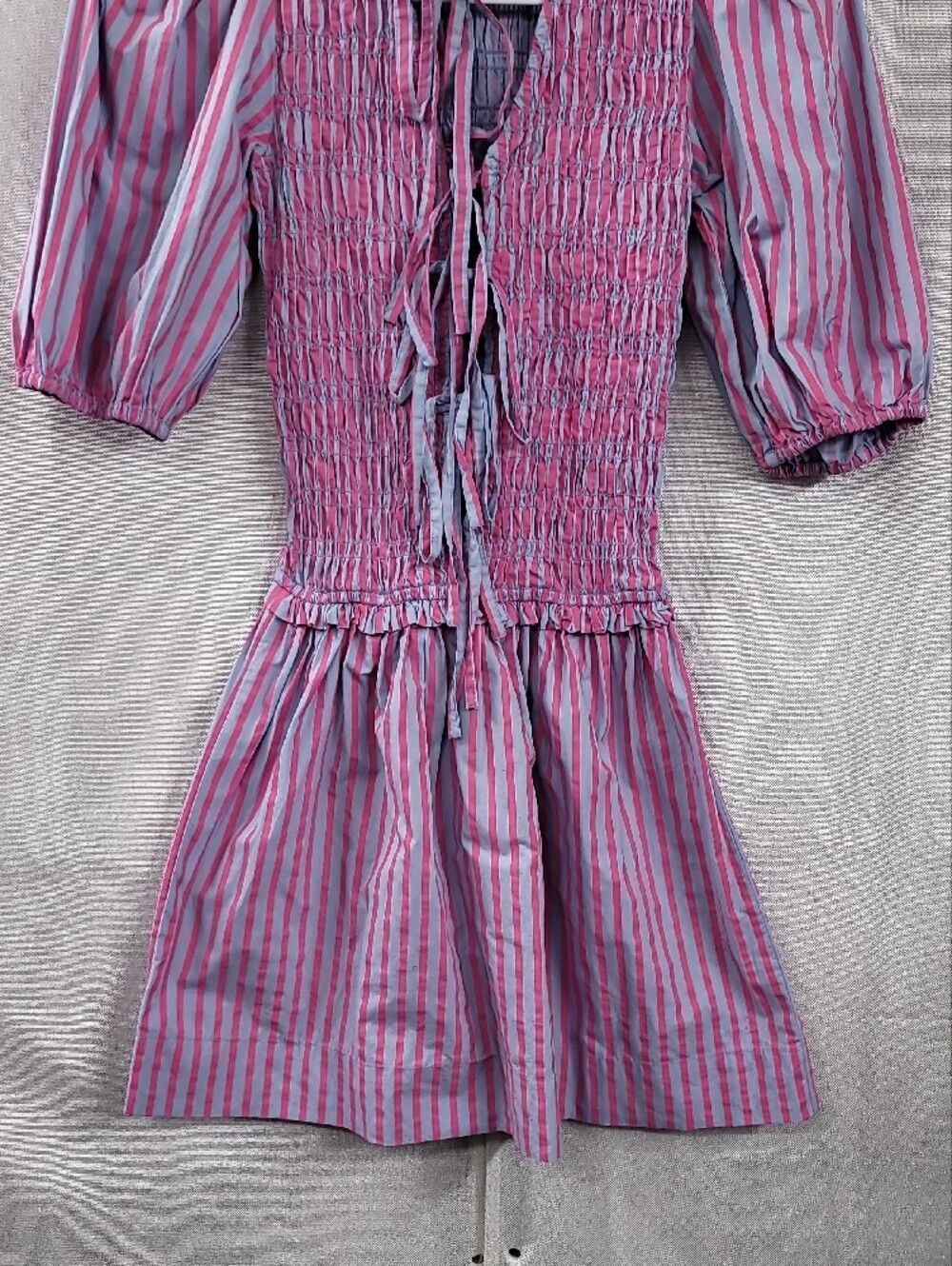 Damson Madder Bluebelle Shirred Mini Dress Size  8 - Picture 7 of 12